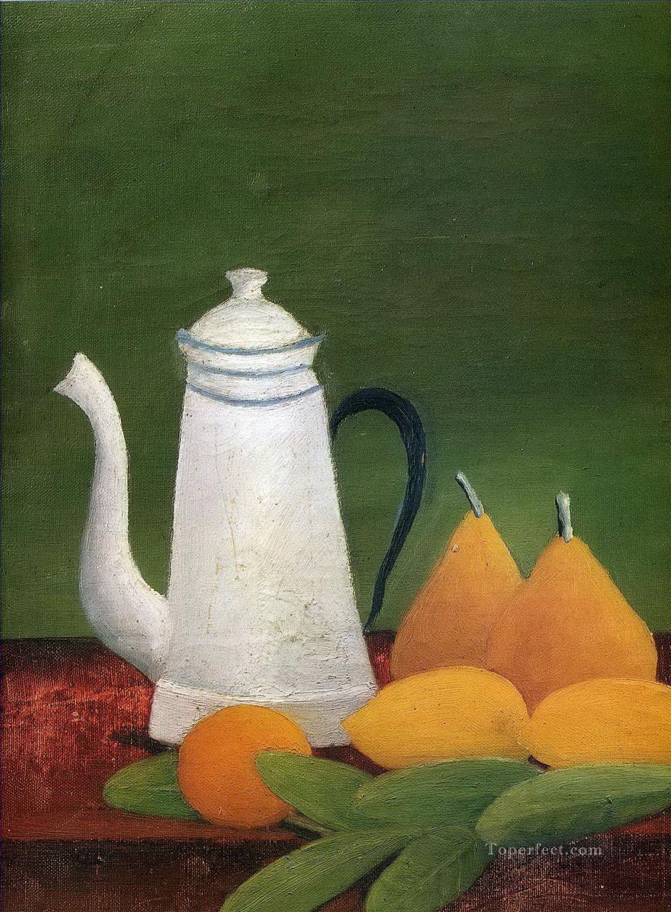 still life with teapot and fruit Henri Rousseau Post Impressionism Naive Primitivism Oil Paintings